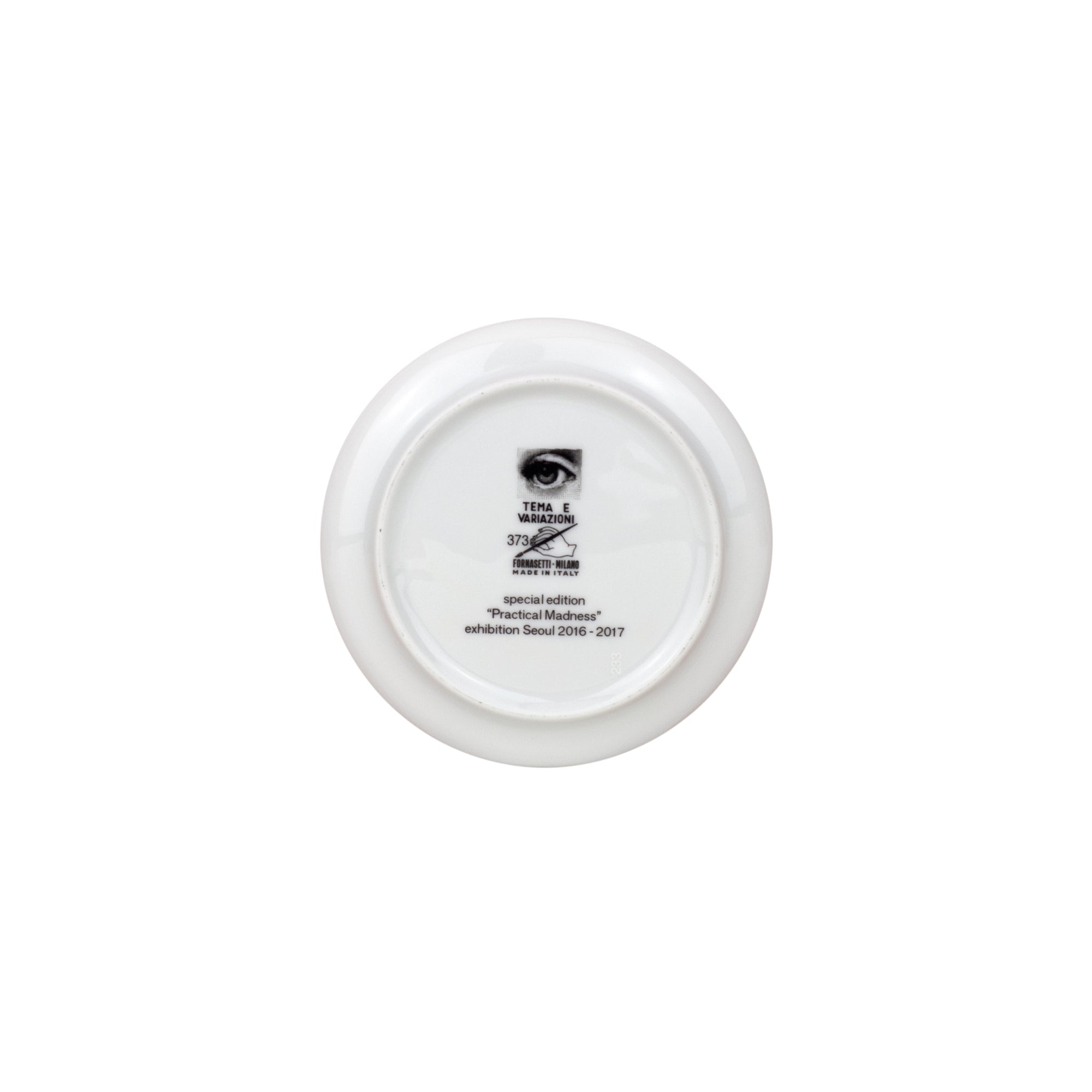 Tema e Variazioni n°373 porcelain coaster - Black & White