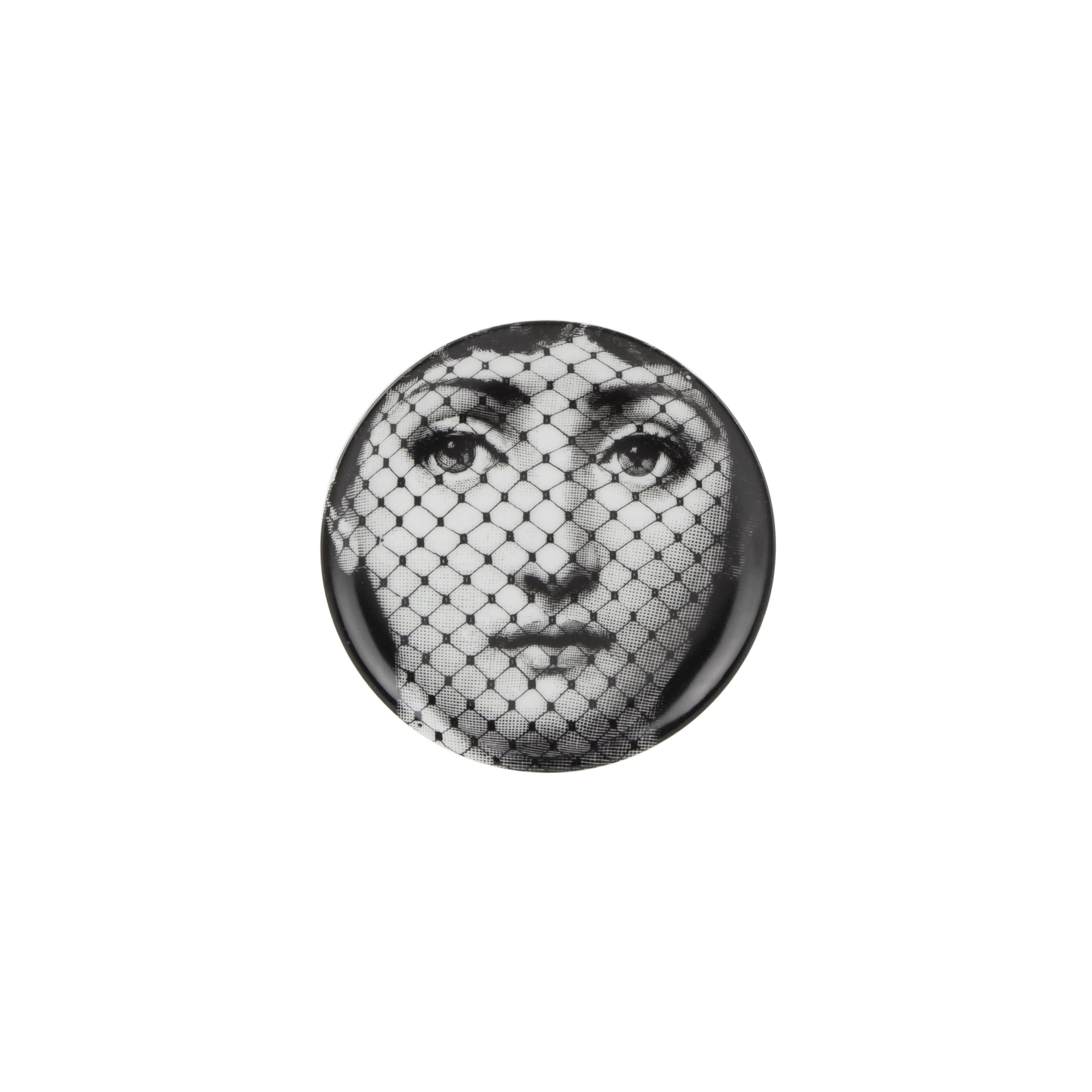 Tema e Variazioni n°78 porcelain coaster - Black & White