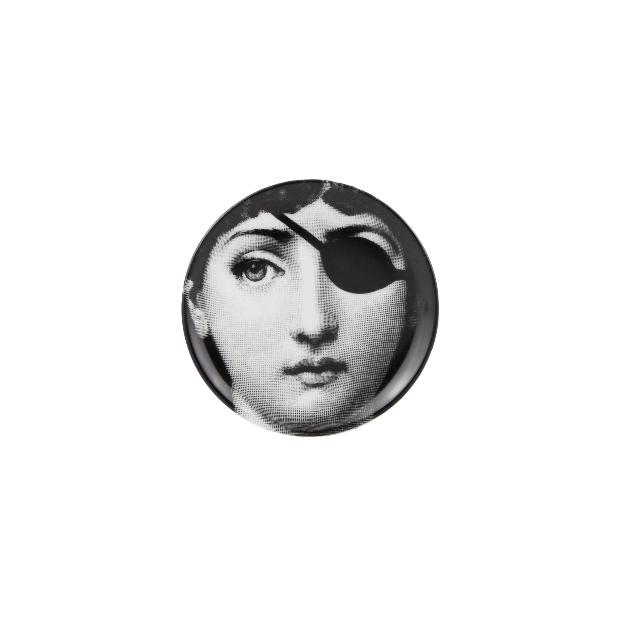 Tema e Variazioni n°8 porcelain coaster - Black & White