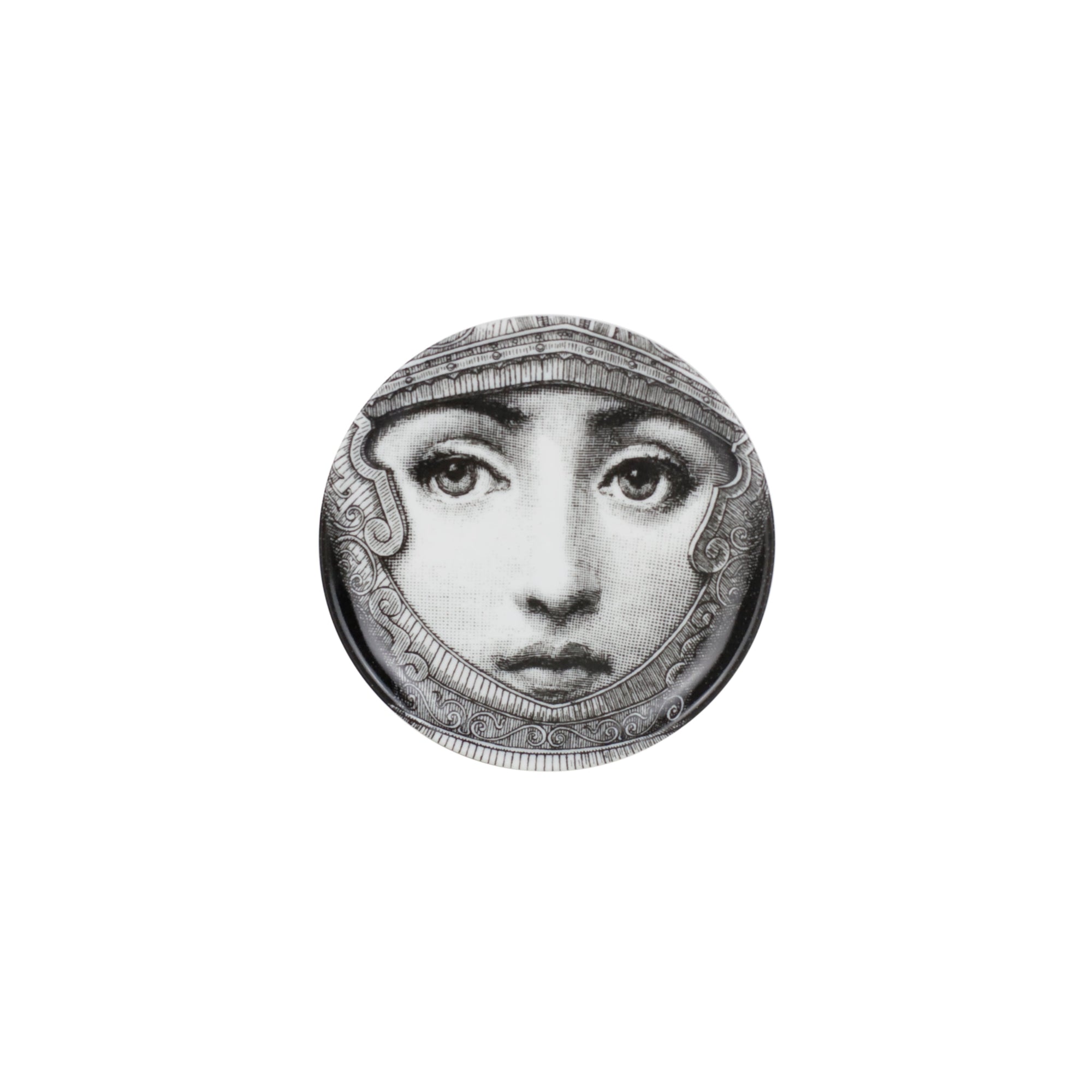 Tema e Variazioni n°95 porcelain coaster - Black & White