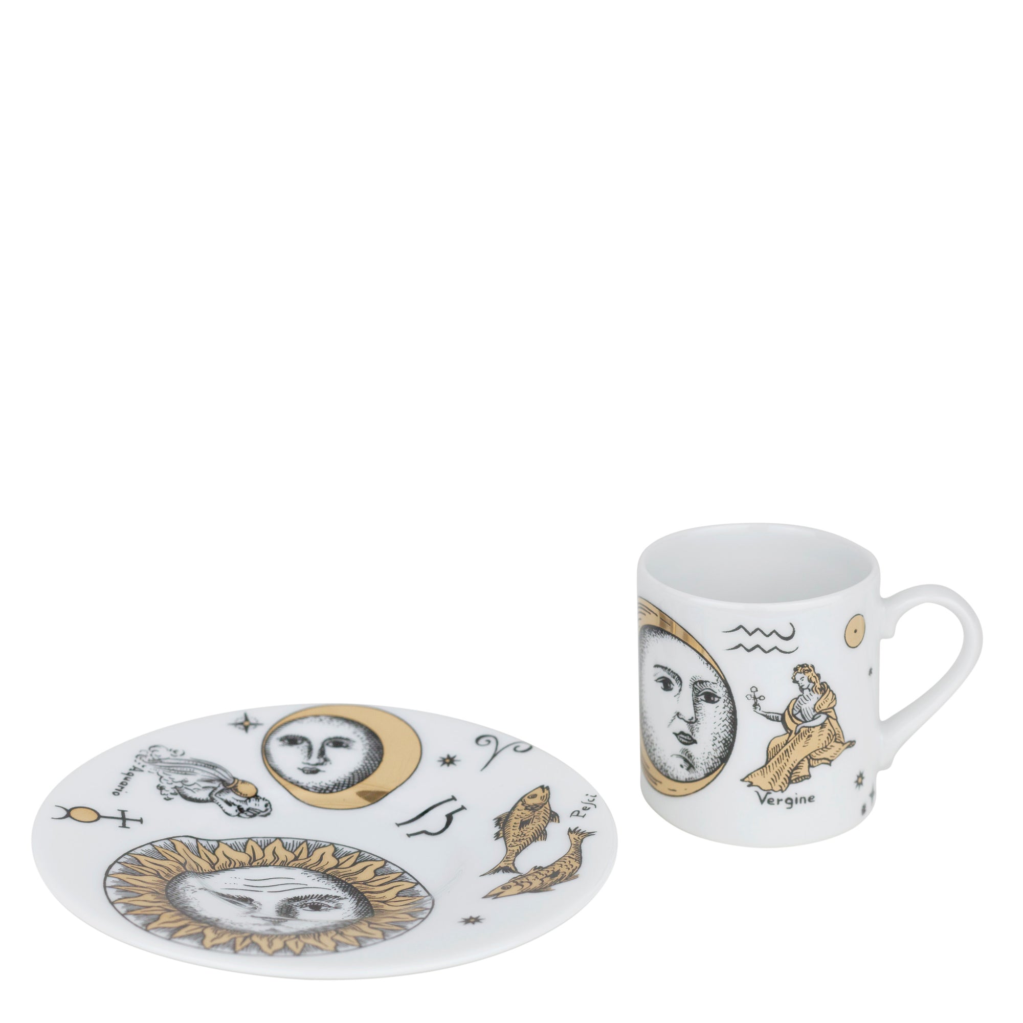 Astronomici n°3 porcelain coffee cup - Gold & Black & White