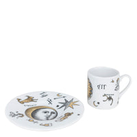Astronomici n°5 porcelain coffee cup - Gold & Black & White