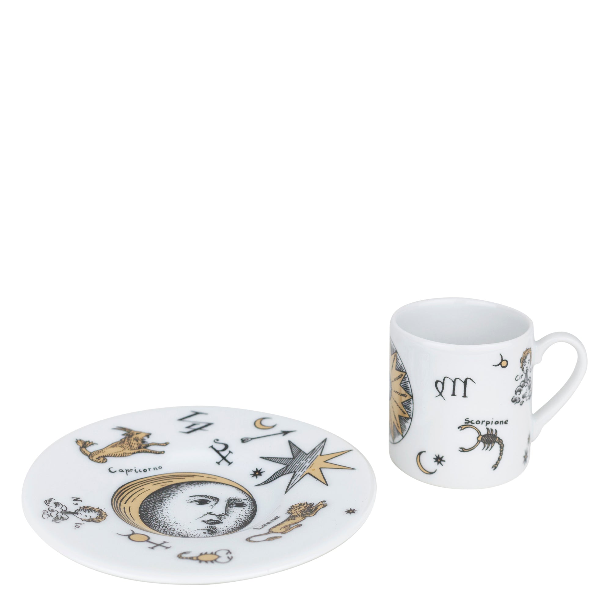 Astronomici n°5 porcelain coffee cup - Gold & Black & White