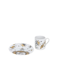 Astronomici n°6 porcelain coffee cup - Gold & Black & White