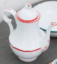 Verseuse pour 12 Tasses Colette Filet couleur en porcelaine - Rubis