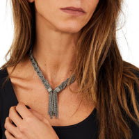 Collier Miki Dora Collier Tresse Black Silver - Black