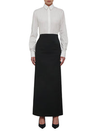 Jupe colonne en laine - Black