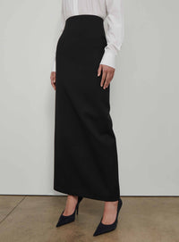 Jupe colonne en laine - Black