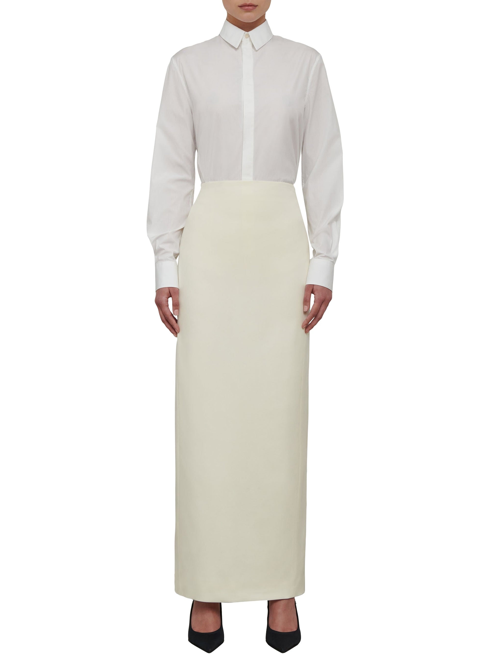 Jupe colonne en laine - Off White