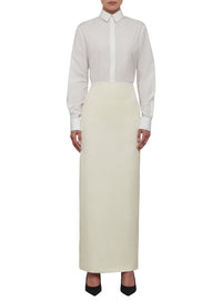 Jupe colonne en laine - Off White