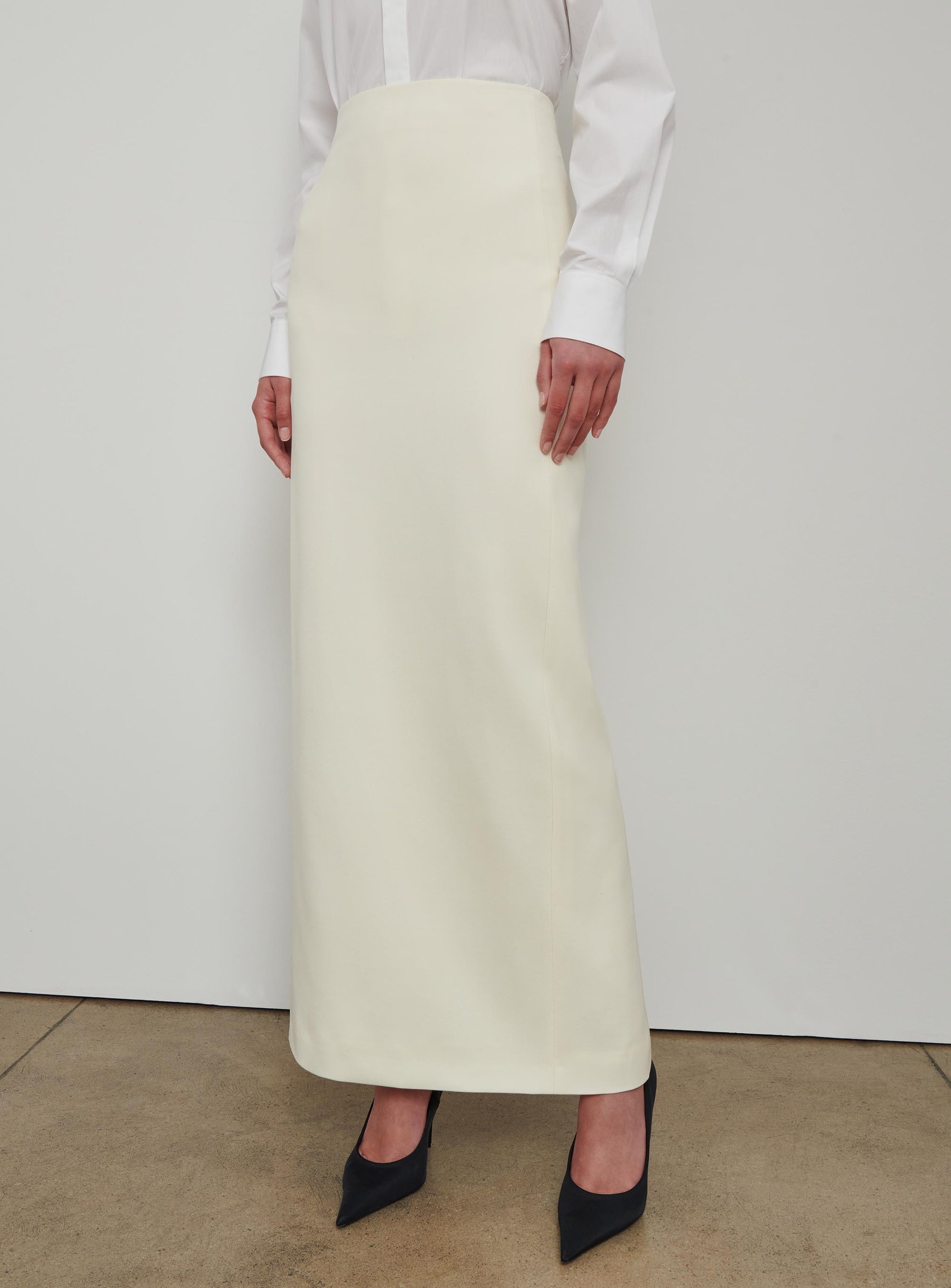 Jupe colonne en laine - Off White
