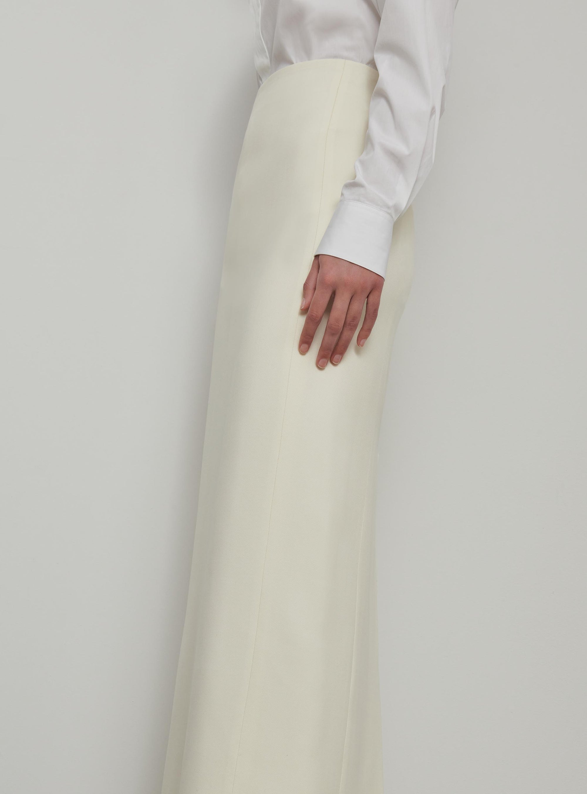 Jupe colonne en laine - Off White