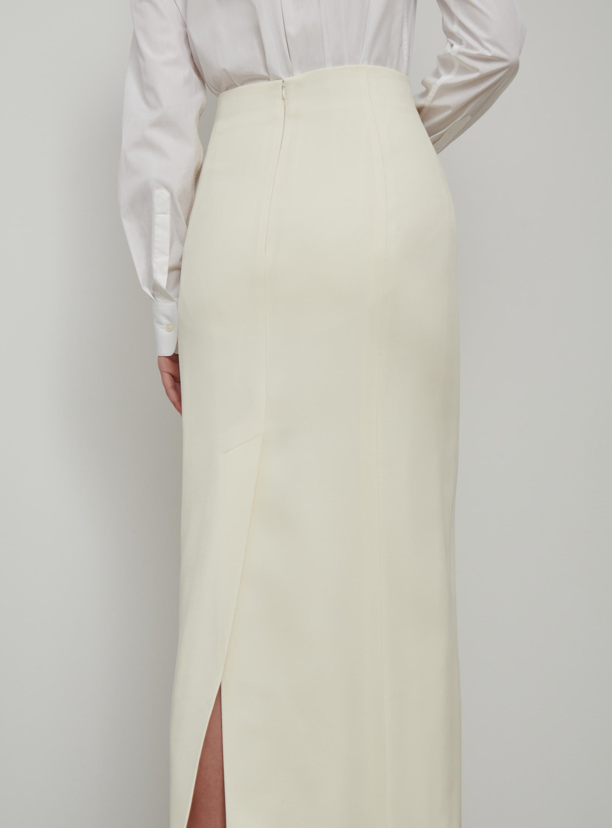Jupe colonne en laine - Off White