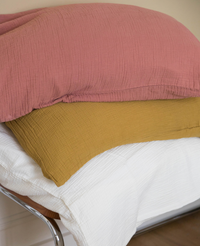 Como pillowcase in cotton gauze - Mustard