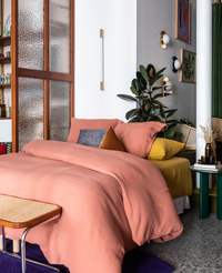Drap-housse Como en gaze de coton - Rose