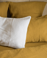 Housse de couette Como en gaze de coton - Moutarde