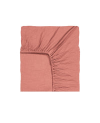 Drap-housse Como en gaze de coton - Rose
