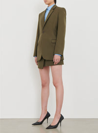 Blazer moulant en laine - Military
