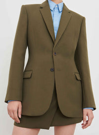 Blazer moulant en laine - Military