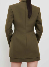 Blazer moulant en laine - Military