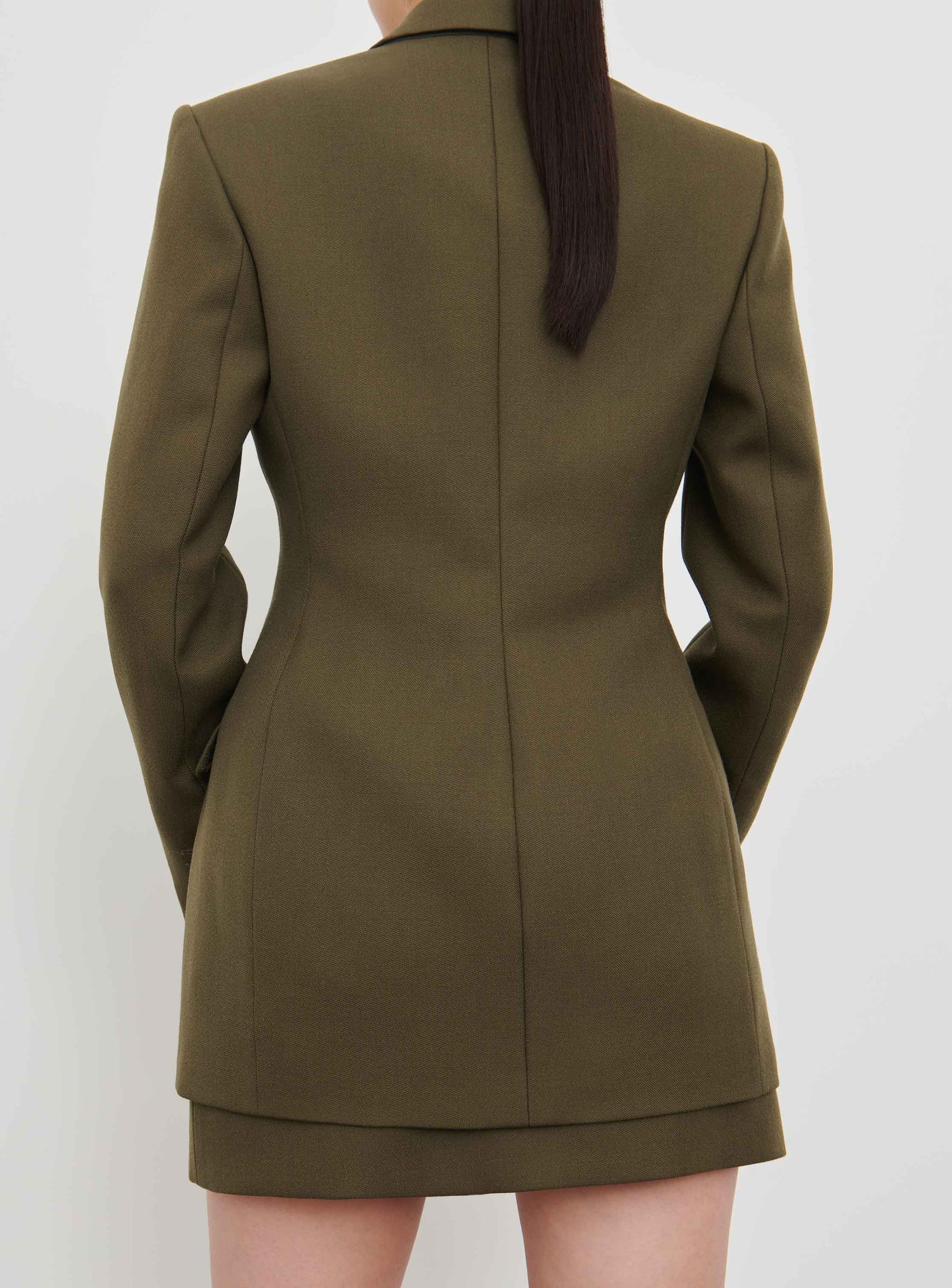 Blazer moulant en laine - Military