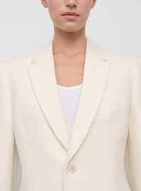 Blazer moulant en laine - Off White