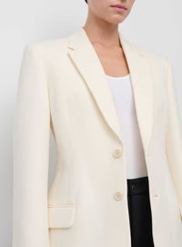 Blazer moulant en laine - Off White