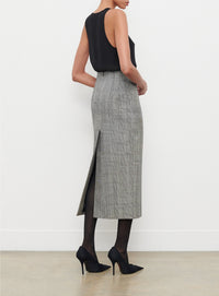 Tight wool midi skirt - Prince of Wales
