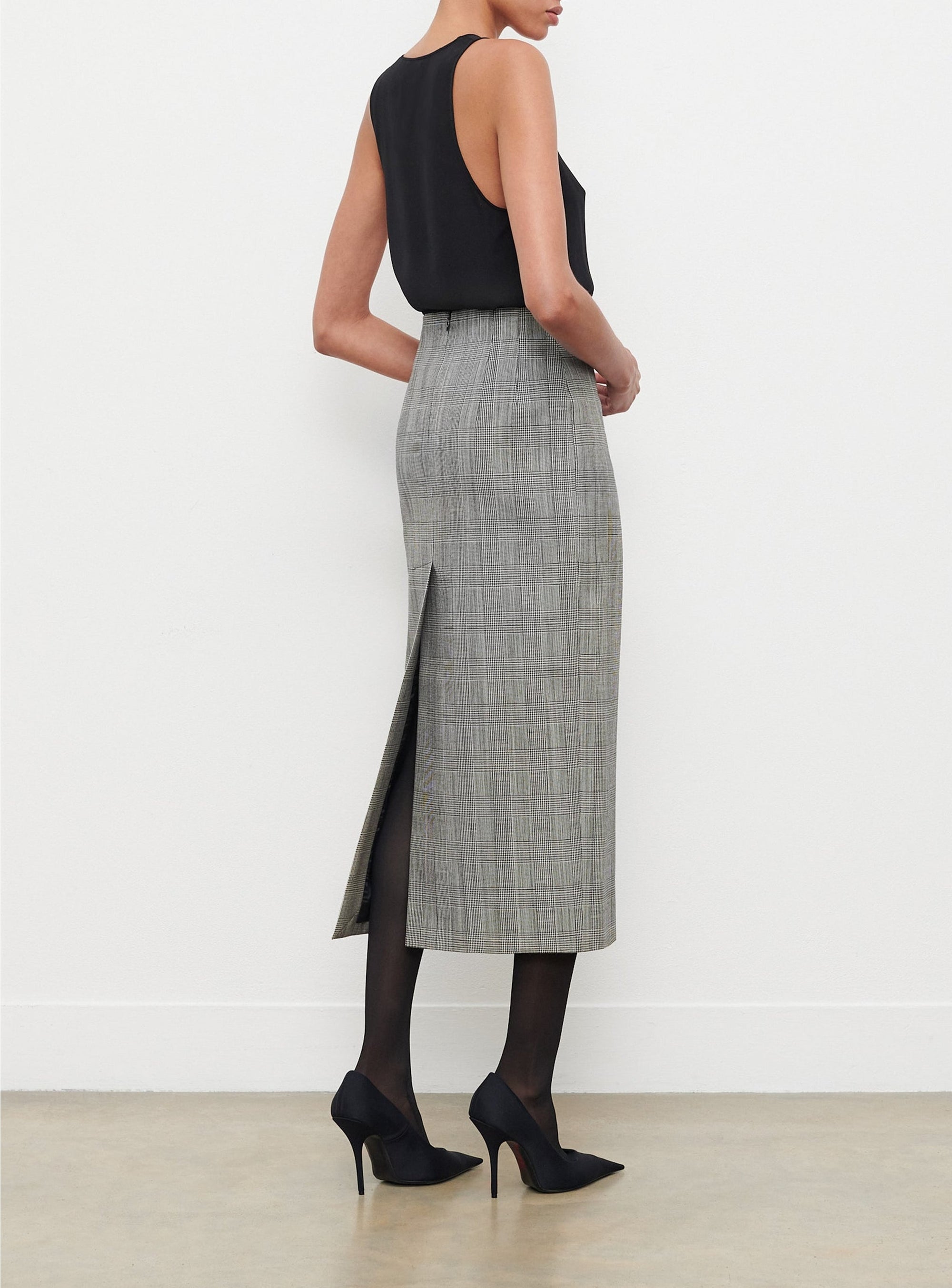 Contour Midi Skirt - Prince of Wales