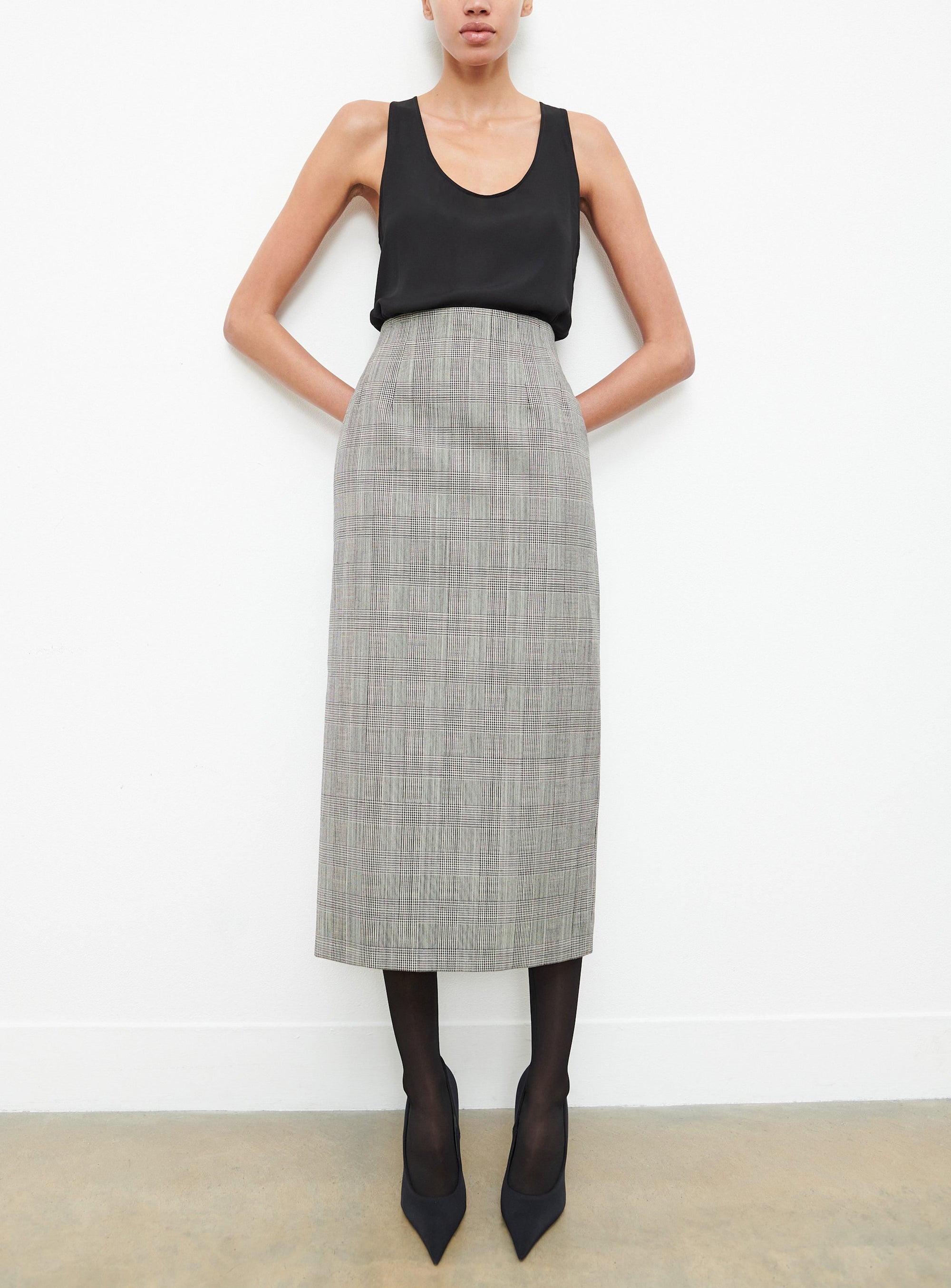 Contour Midi Skirt - Prince of Wales