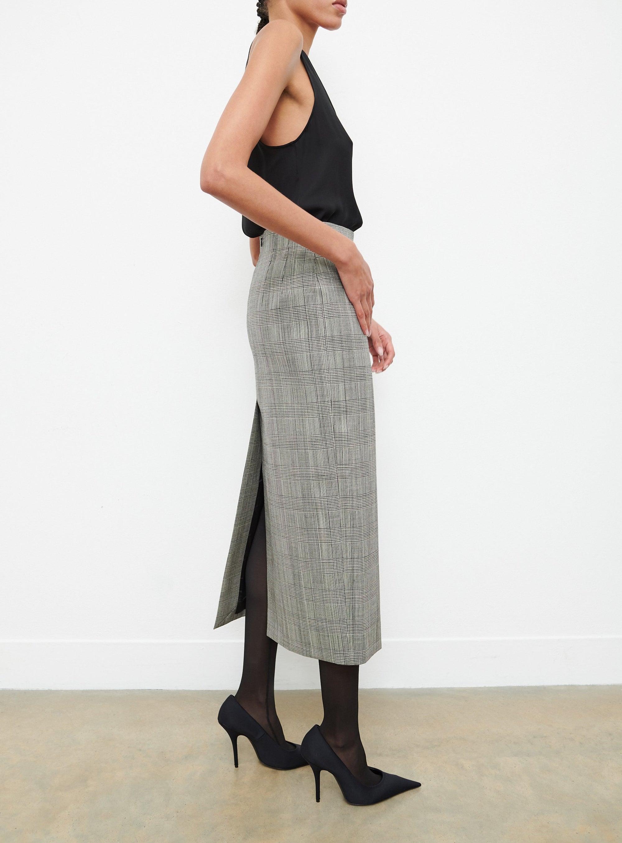 Contour Midi Skirt - Prince of Wales