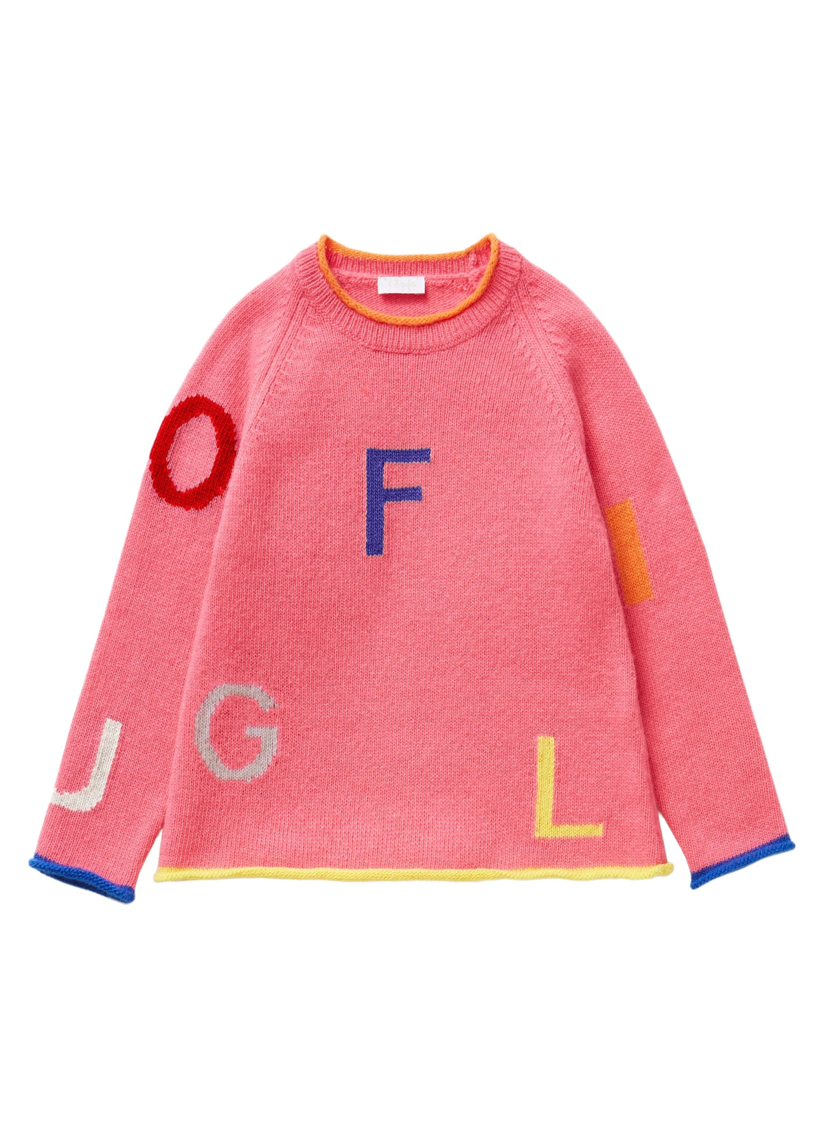 Grey Sweater With Coloured Letters