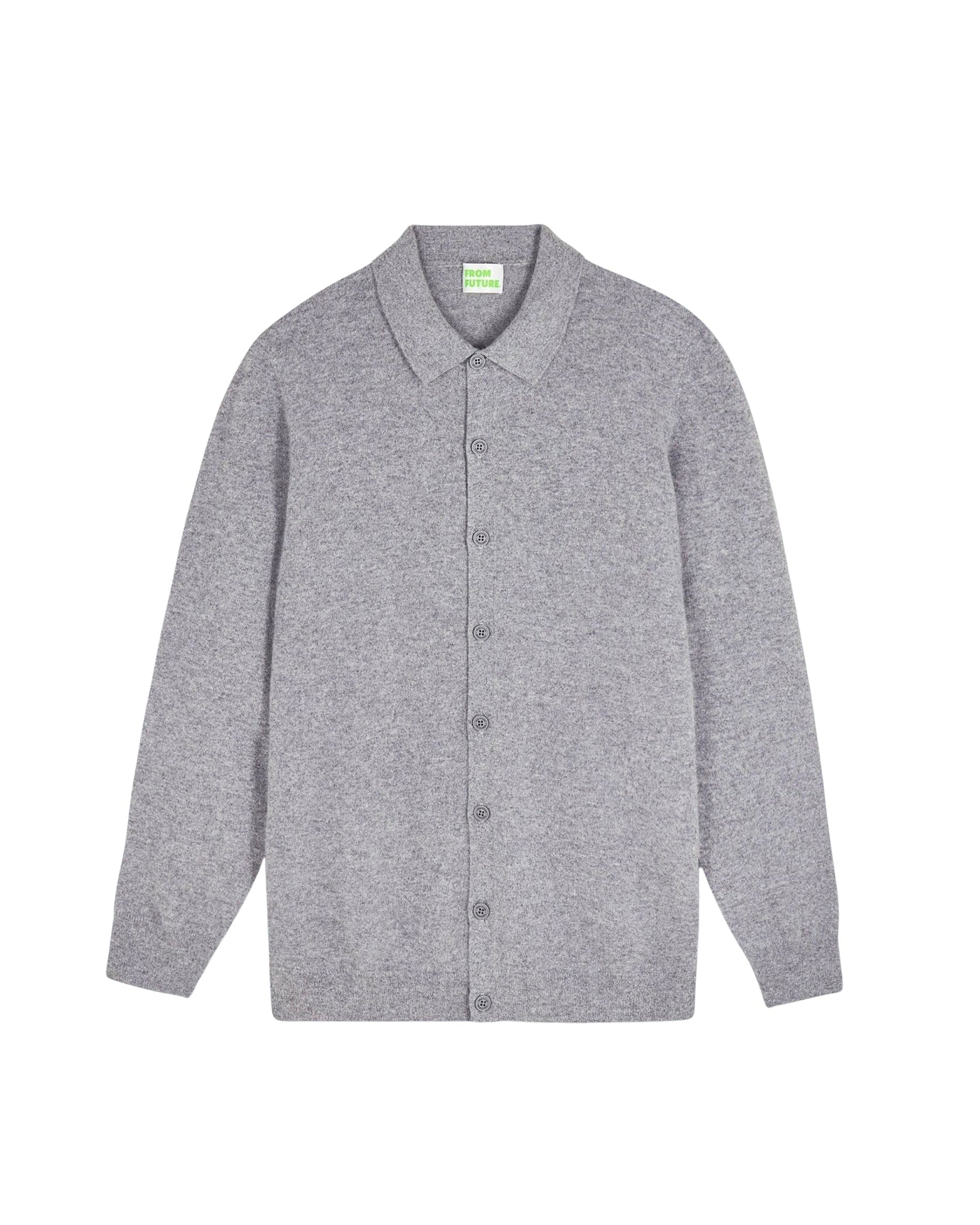 ZZ HORS LIGNE Chemise manches longues en cachemire - Gris Chiné Foncé