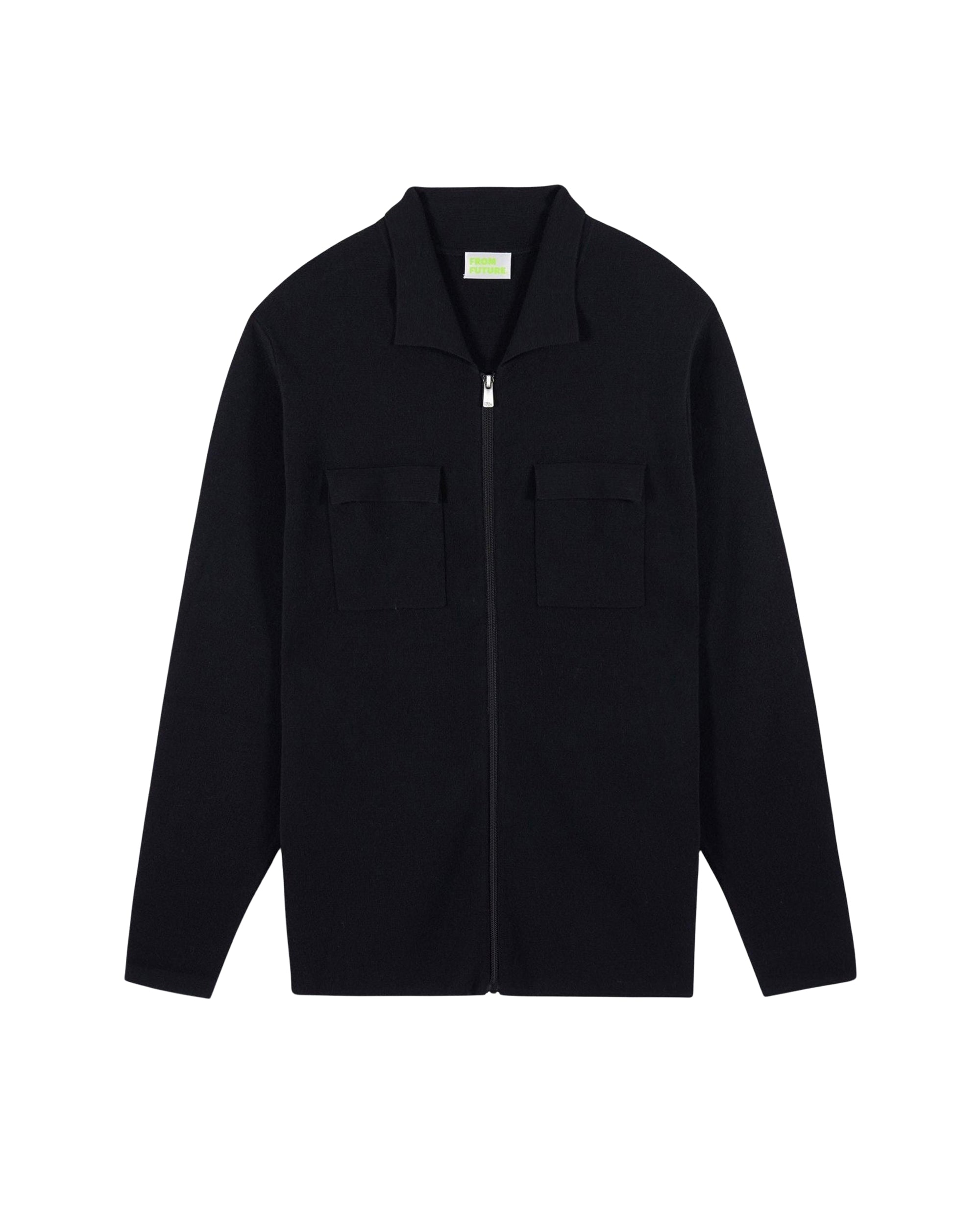 Gilet zippé en laine - Noir