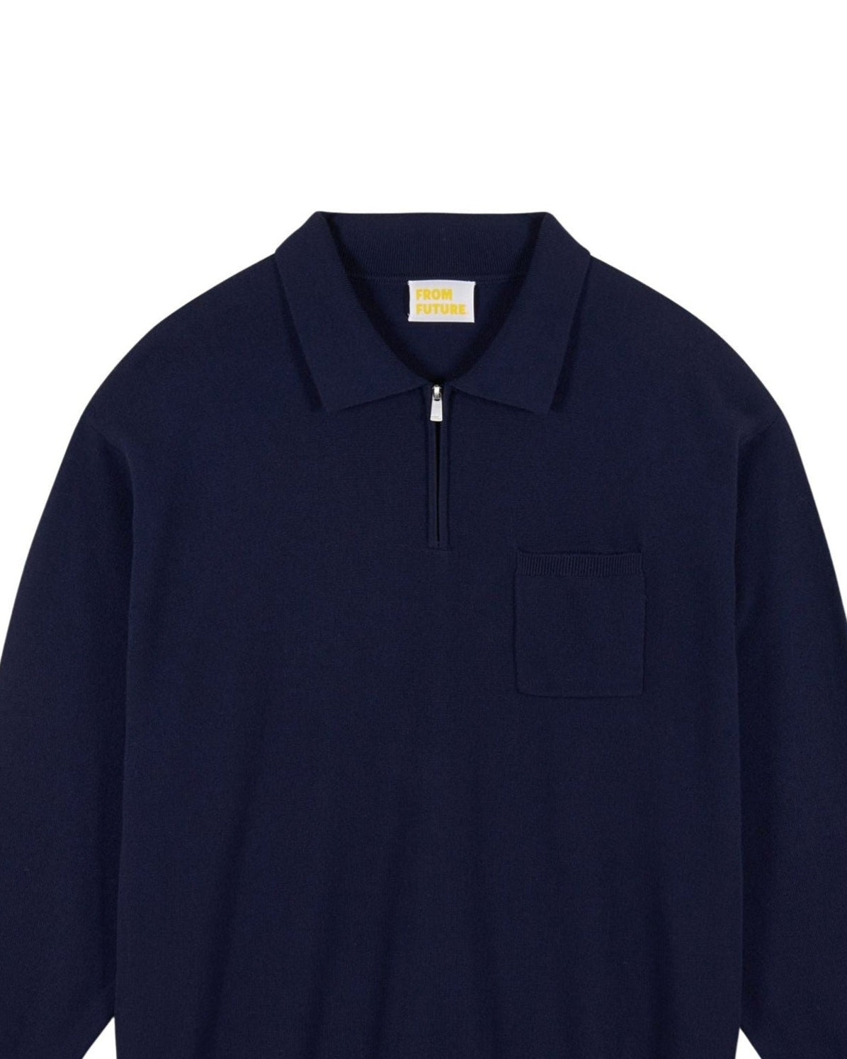 Wool trucker-neck jumper - Navy