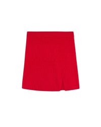 HOT RED / DJV / QTY : 45 / Jupe Mini en Cachemire Brossé - Hot Red