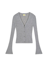 GRIS CHINE FONCE / DJV / QTY : 7 / Pull Cardigan Seconde Peau - Gris Chine Fonce