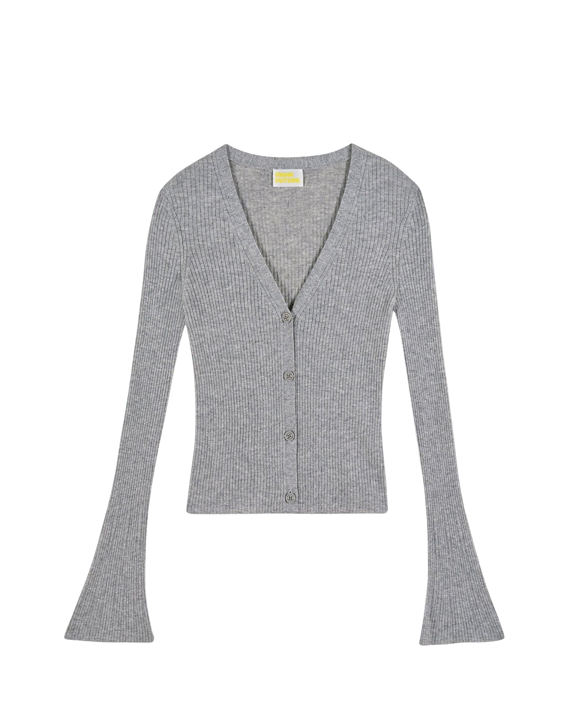 GRIS CHINE FONCE / DJV / QTY : 7 / Pull Cardigan Seconde Peau - Gris Chine Fonce