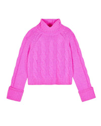 Pull col roulé en cachemire - Pink Mouline