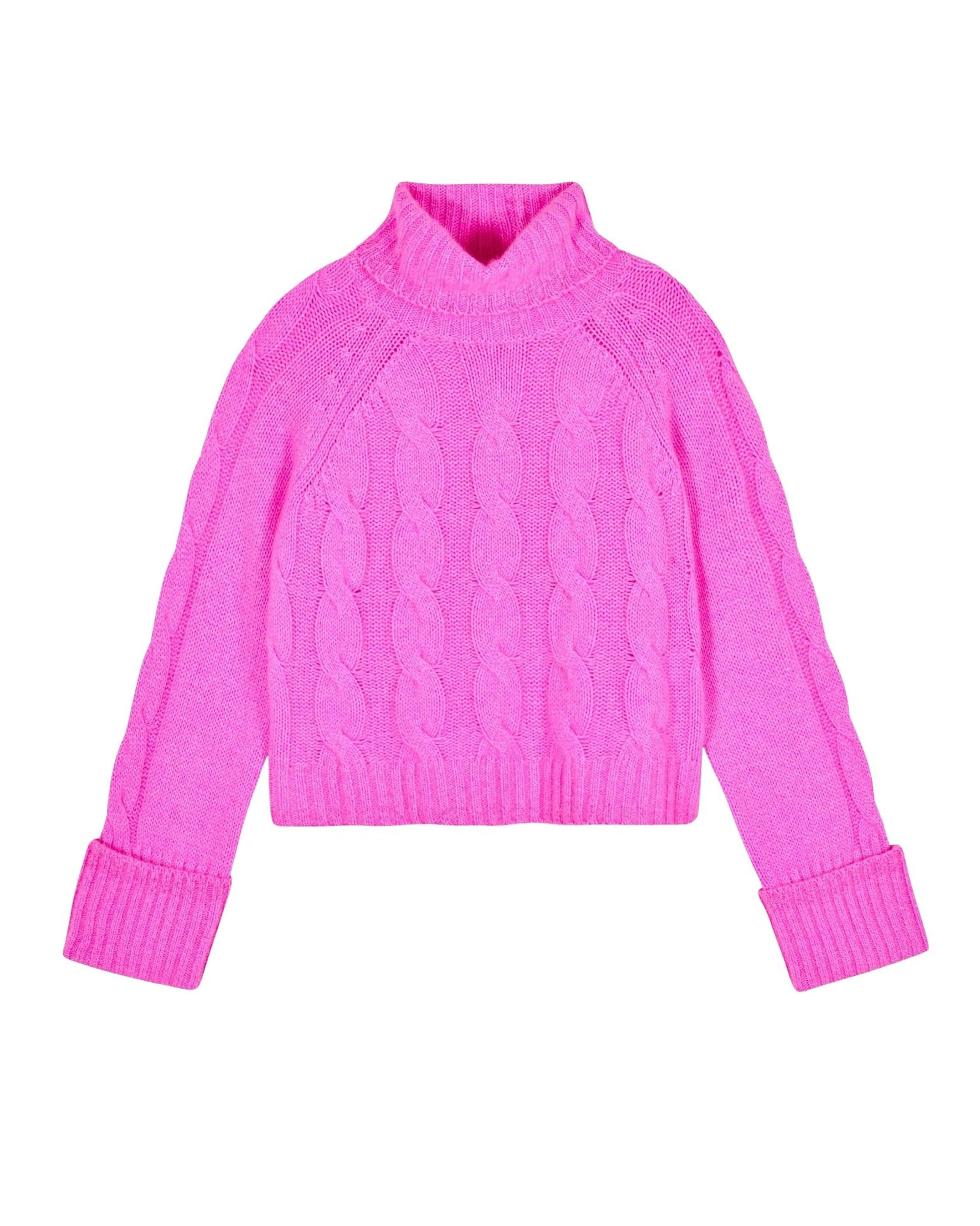 Pull col roulé en cachemire - Pink Mouline