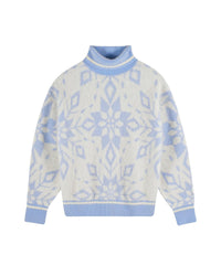 Pull col roulé Hairy en cachemire - Baby Blue
