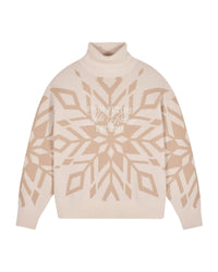 SABLE / DJV / QTY : 35 / Pull Col Roulé Flocons - Sable