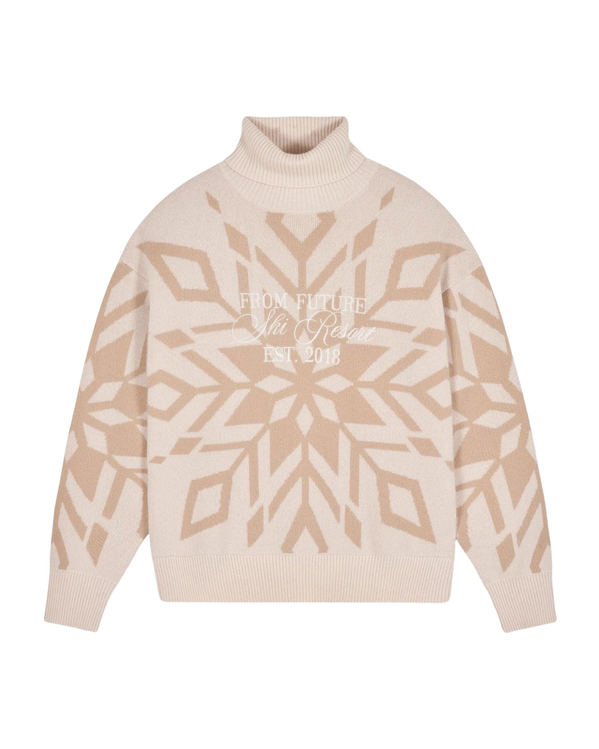 SABLE / DJV / QTY : 35 / Pull Col Roulé Flocons - Sable
