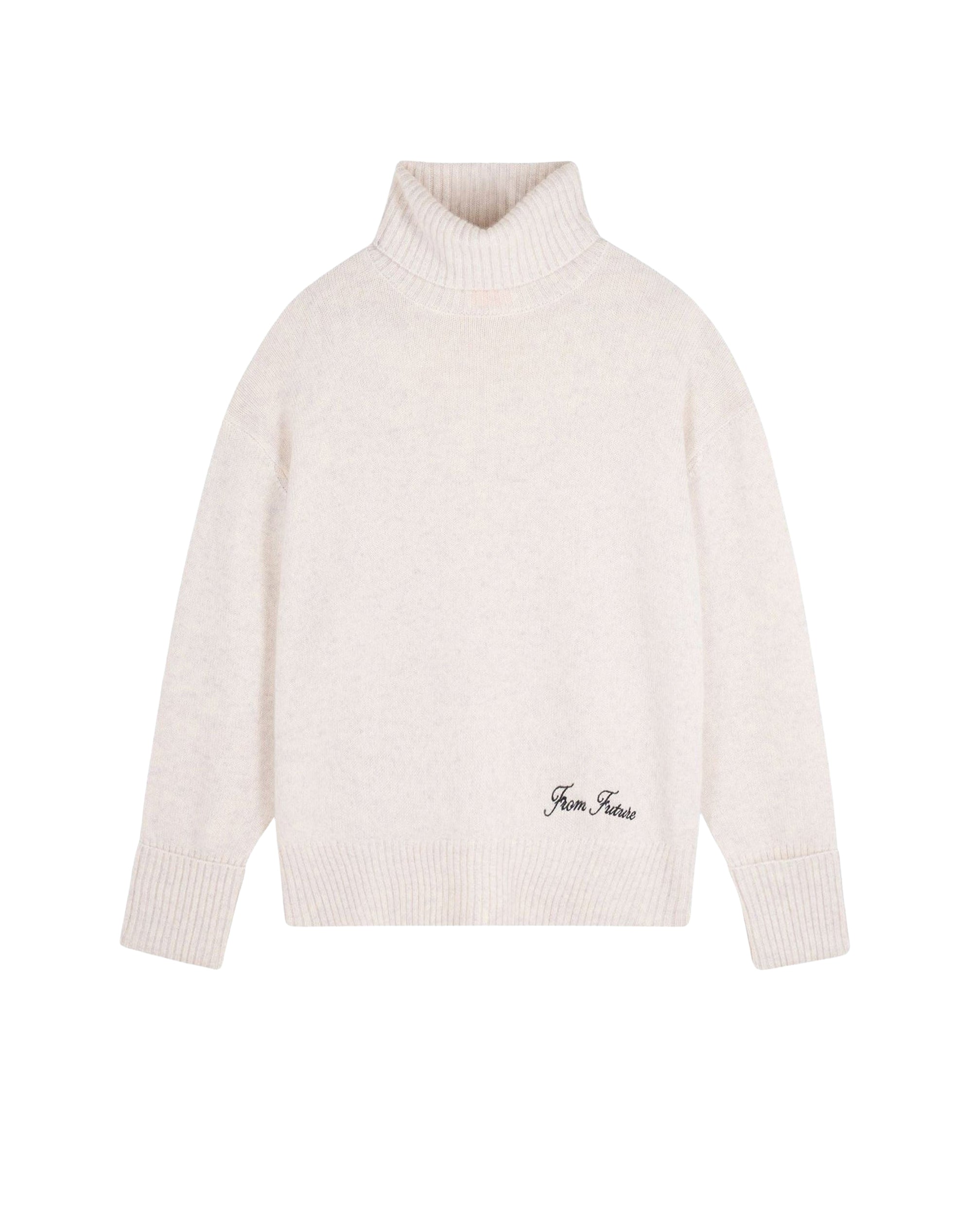 Pull col roulé en cachemire - Ecru Chiné