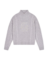 Pull col montant en cachemire - Gris Chine Clai