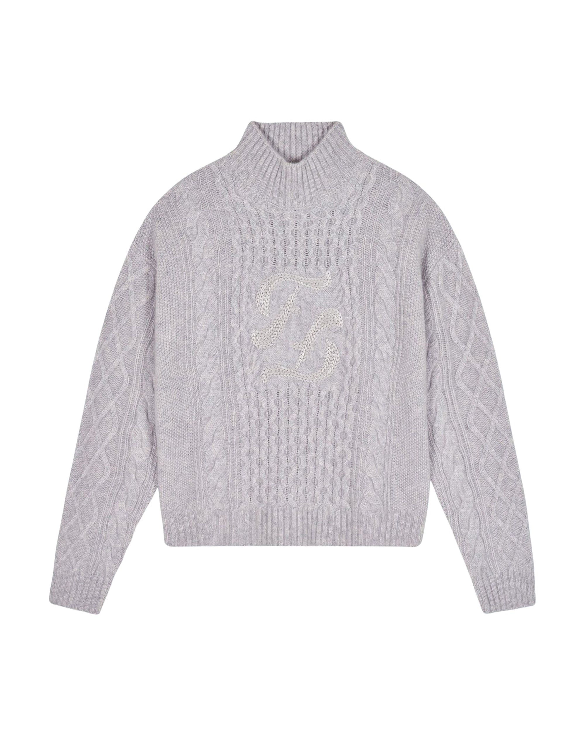 Pull col montant en cachemire - Gris Chine Clai
