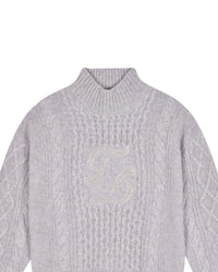 GRIS CHINE CLAIR / DJV / QTY : 8 / Pull Col Montant - Gris Chine Clair