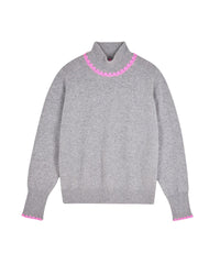 GRIS CHINE FONCE / DJV / QTY : 1 / Pull Col Montant - Gris Chine Fonce