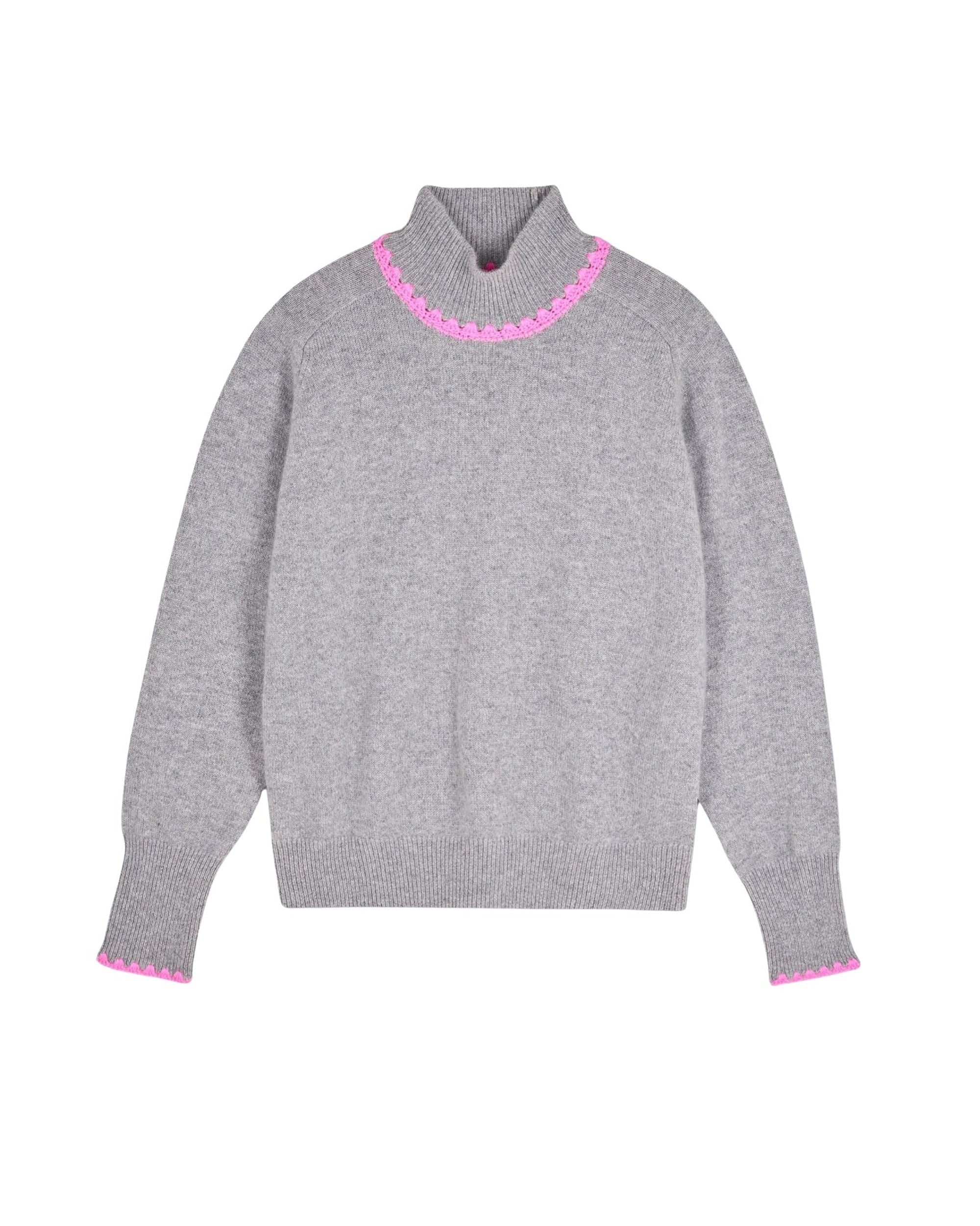 GRIS CHINE FONCE / DJV / QTY : 1 / Pull Col Montant - Gris Chine Fonce