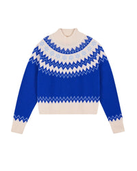 Pull col montant Norvégien en cachemire - Pop Blue